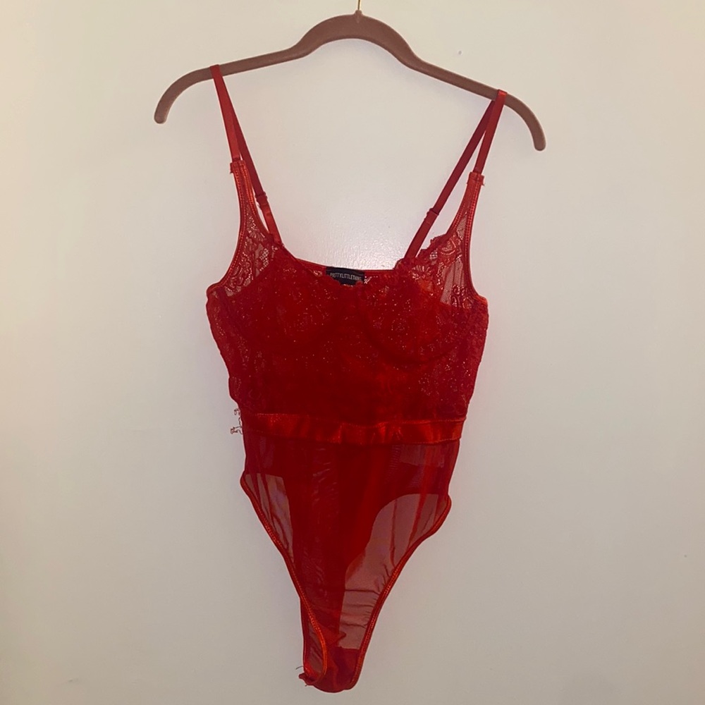 Red Lingerie Bodysuit